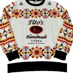 NEXT DAY SHIP! NEW Authentic Tito's Vodka Embroidered Ugly Christmas Sweater XL